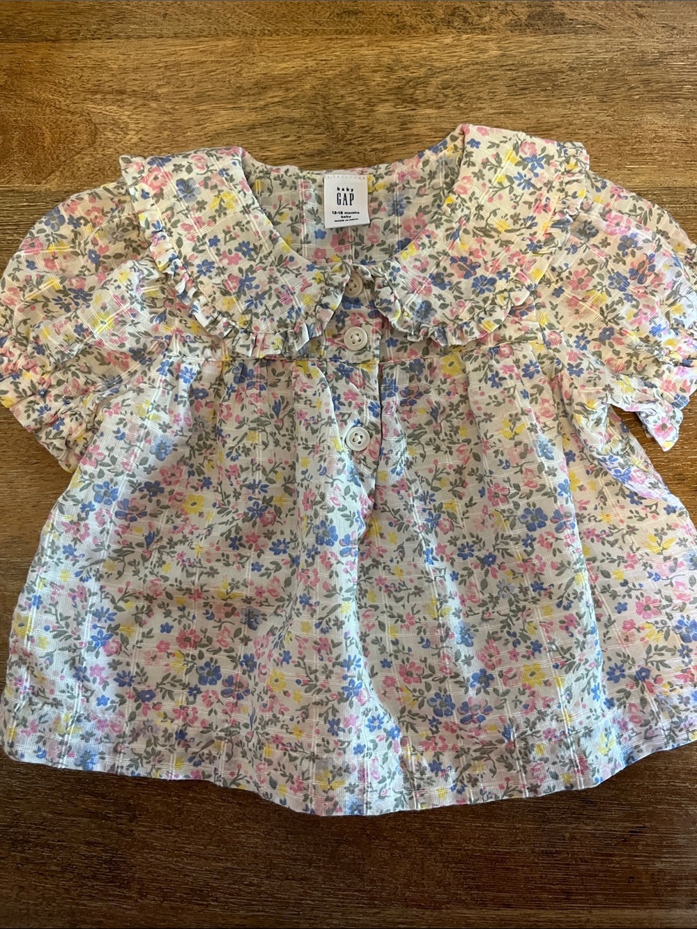 Baby GAP Pastel Floral Ruffle-Collar Two Piece Set